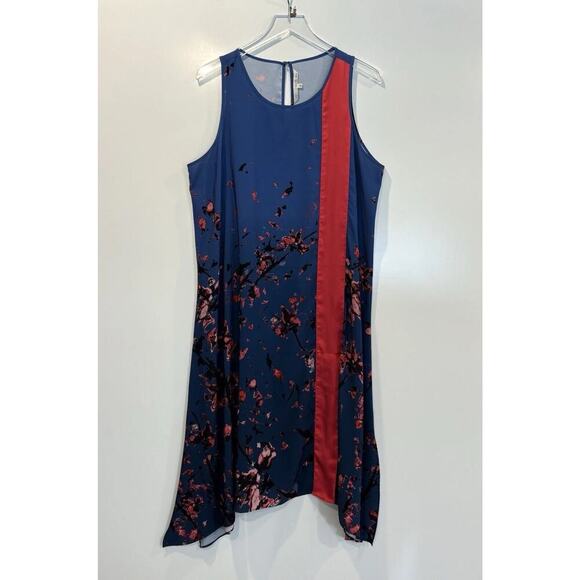 Rachel Roy Blue African Violet Floral Scarf Print Dress Womens Size 1X (125) - Picture 4 of 8